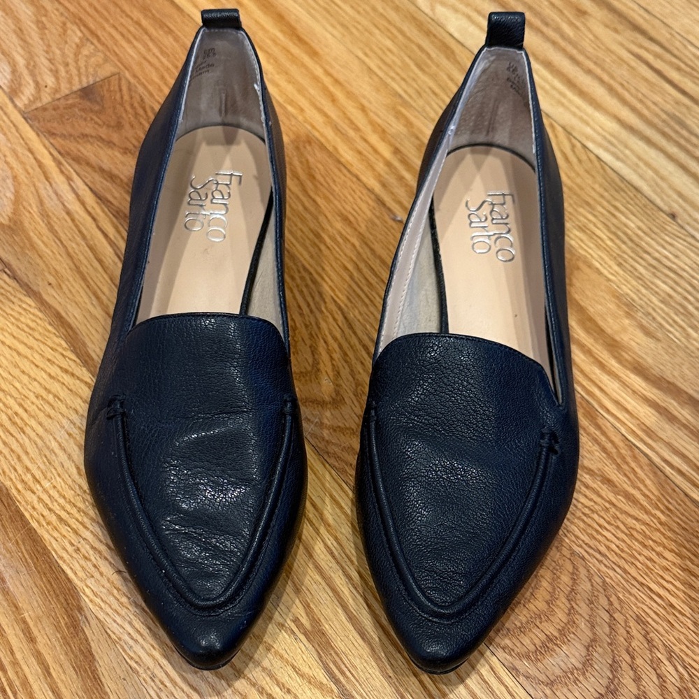 Franco Sarto Women's Black  Leather Flats